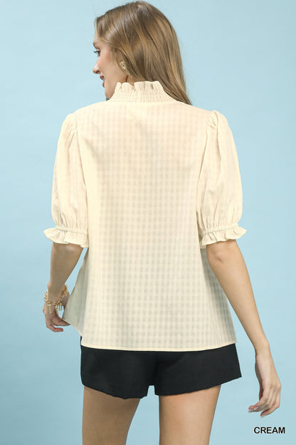 Textured Gingham Top - Brazos Avenue Market 