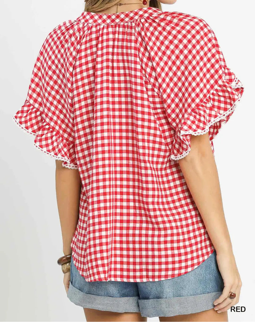 Gingham Ruffle Top