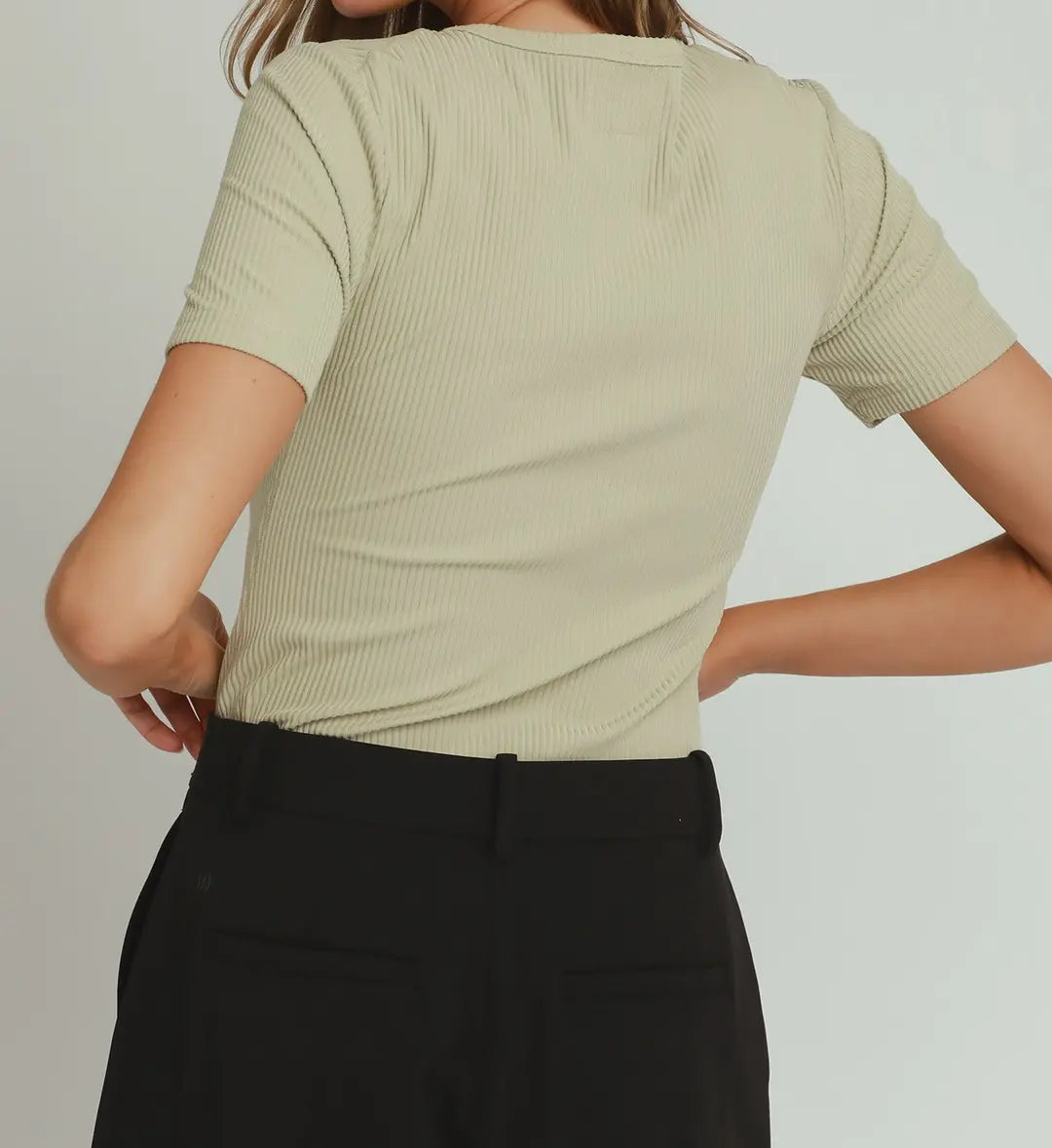 Brushed Rib Short Sleeve Top - Brazos Avenue Market 