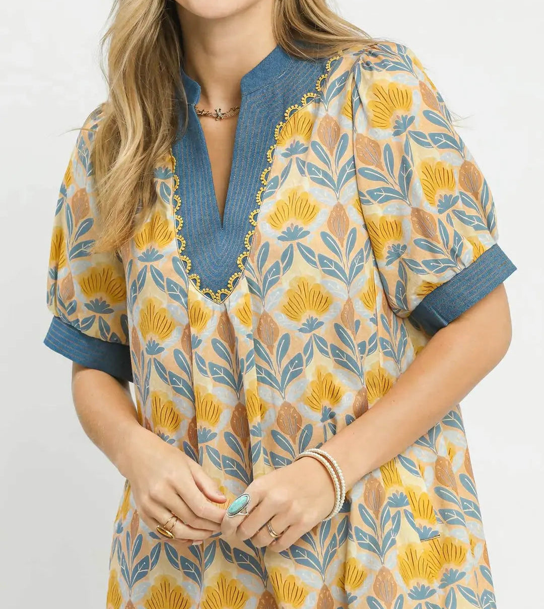 Mix Tile Print Dress - Brazos Avenue Market 