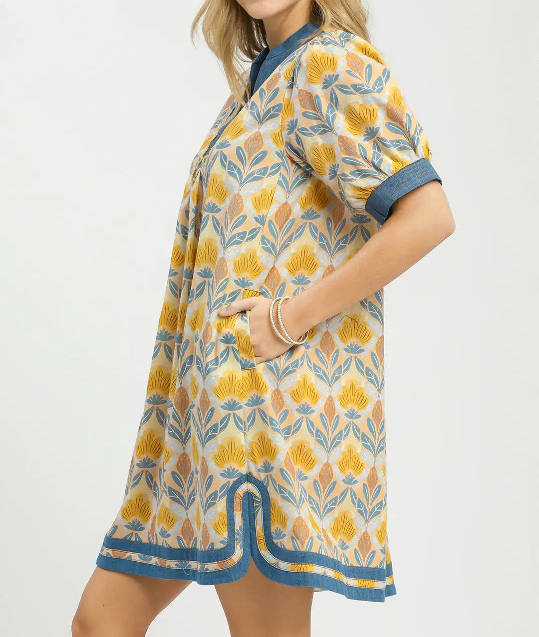 Mix Tile Print Dress - Brazos Avenue Market 