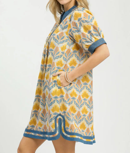 Mix Tile Print Dress - Brazos Avenue Market 