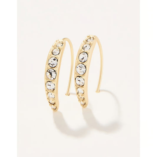 Sparkle Arc Hoop Earrings Small/Crystal