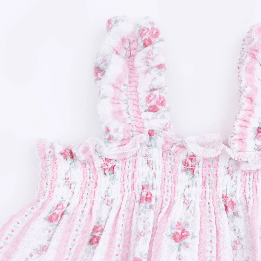 Winding Roses Stripe - Ruffly Strap Top and Bike Short - Brazos Avenue Market 