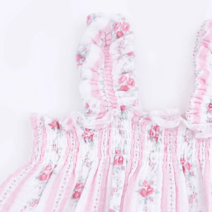 Winding Roses Stripe - Ruffly Strap Top and Bike Short - Brazos Avenue Market 