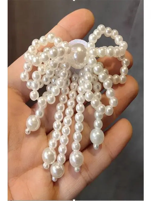 Classic Pearl Bow Ribbon Shoe Charm - Brazos Avenue Market 