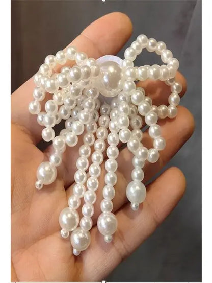 Classic Pearl Bow Ribbon Shoe Charm - Brazos Avenue Market 