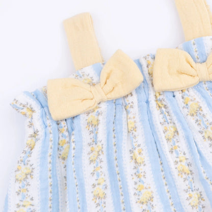 Odalys Floral Stripe - Top with Bows and Ruffle Leg Bloomer - Brazos Avenue Market 