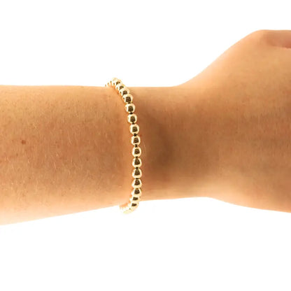 5mm Gold Beaded Bracelet - Brazos Avenue Market 