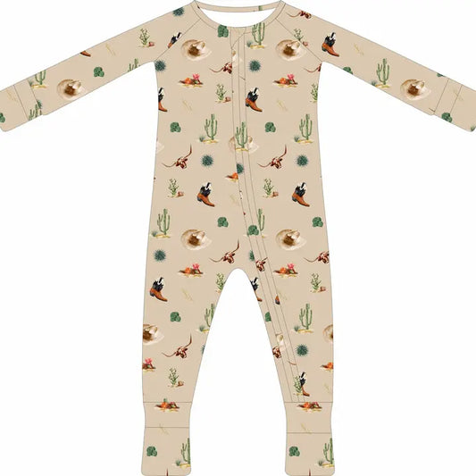 Desert Cowbaby Convertible Two-Way Ruffled Zipper One Piece - Brazos Avenue Market 