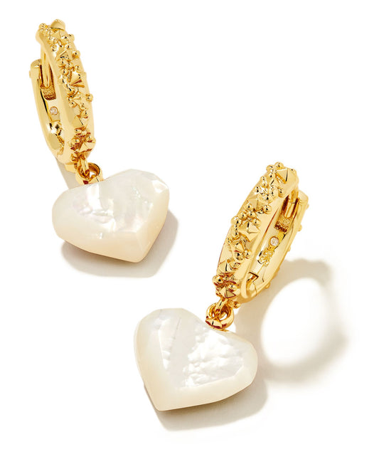 Penny Gold Heart Huggie Earrings
