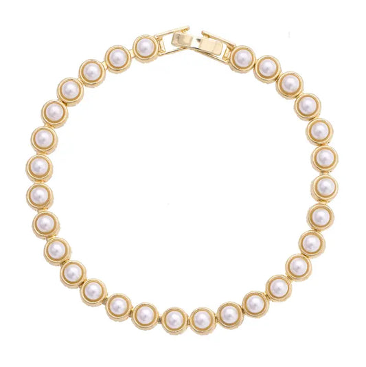 Ivy Pearl Linked Bracelet in Ivory - Brazos Avenue Market 
