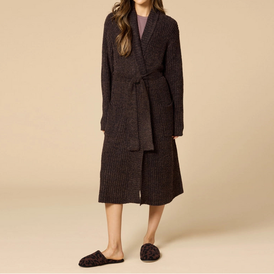 Soft and Plush 38" Marshmallow Rib Women's Wrap Robe