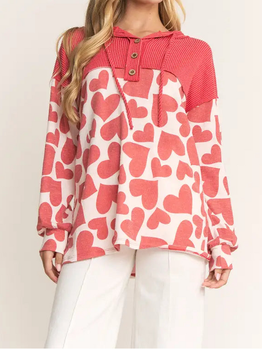 Valentine's Day Long Sleeve Hoodie Top