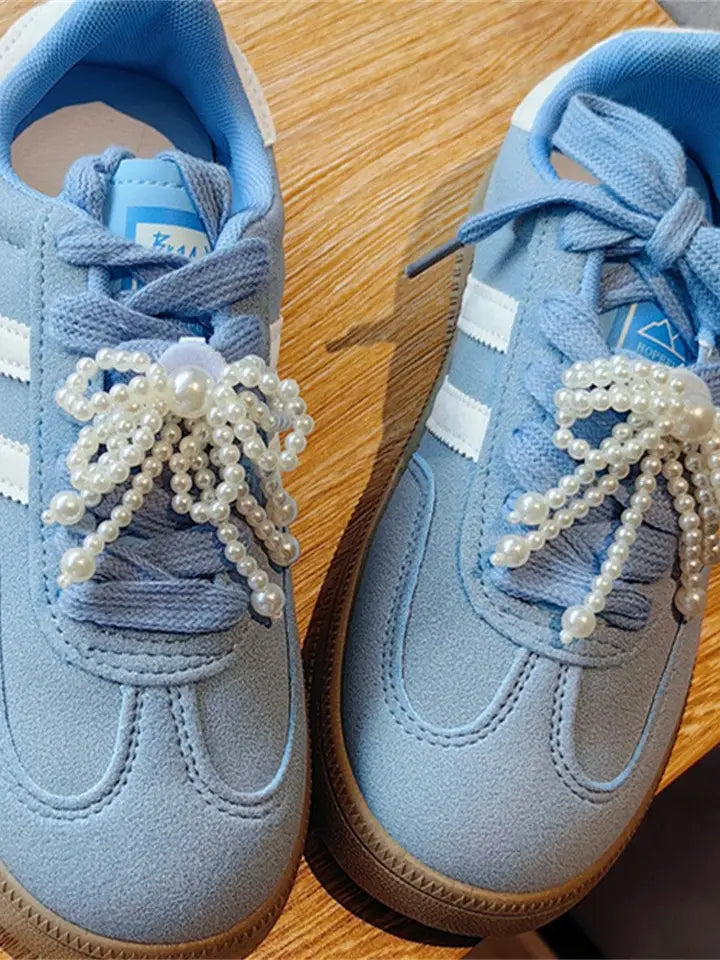 Classic Pearl Bow Ribbon Shoe Charm - Brazos Avenue Market 