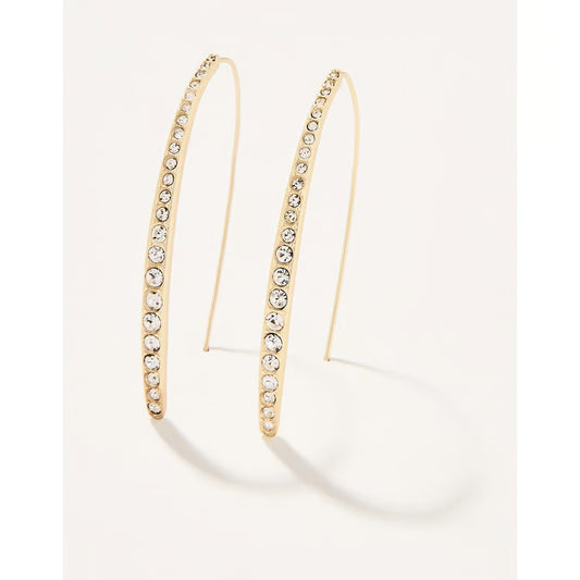 Sparkle Arc Hoop Earrings Large/Crystal