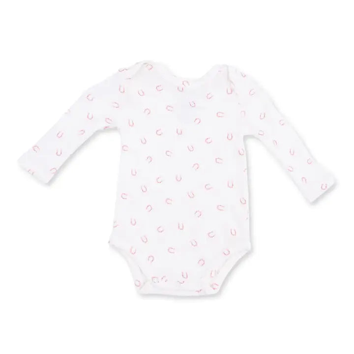 Little Horseshoes Pink - Long Sleeve Bodysuit