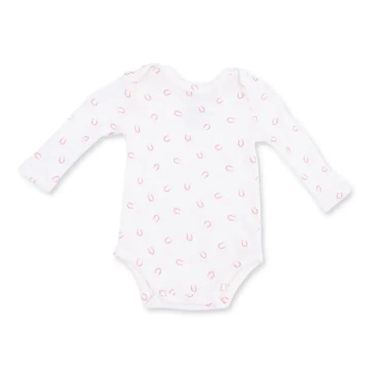 Little Horseshoes Pink - Long Sleeve Bodysuit