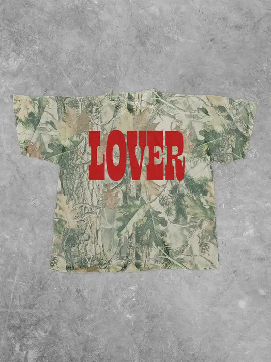 Lover Puff Camo Western Boxy Cotton Tshirt