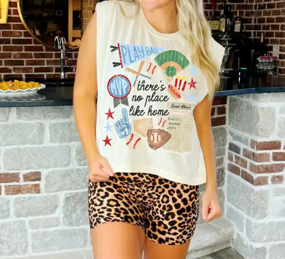 No Place Like Home Baseball Collage Tank - Brazos Avenue Market 