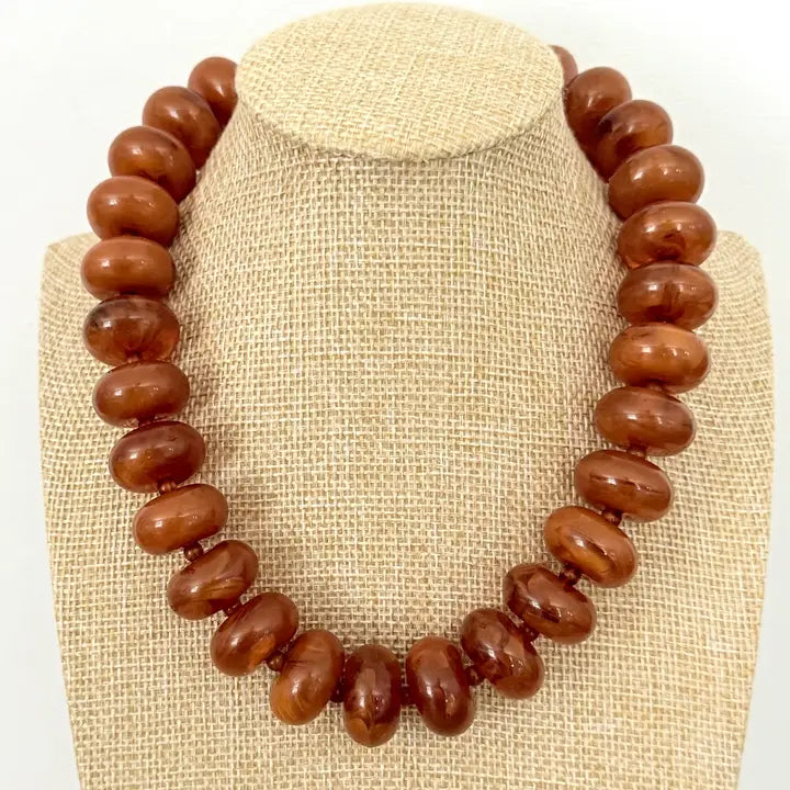 Oversized Rondelle Beaded Necklace