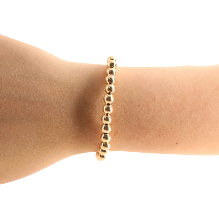 6mm Gold Beaded Bracelet - Brazos Avenue Market 