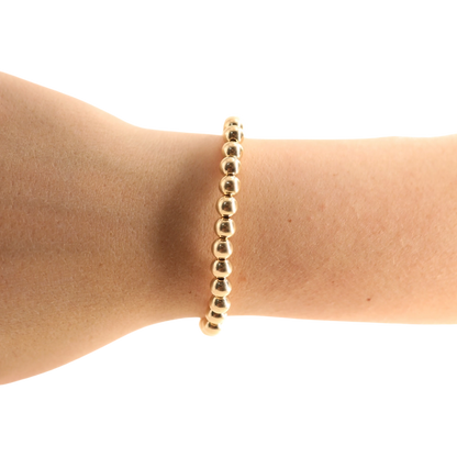 6mm Gold Beaded Bracelet - Brazos Avenue Market 