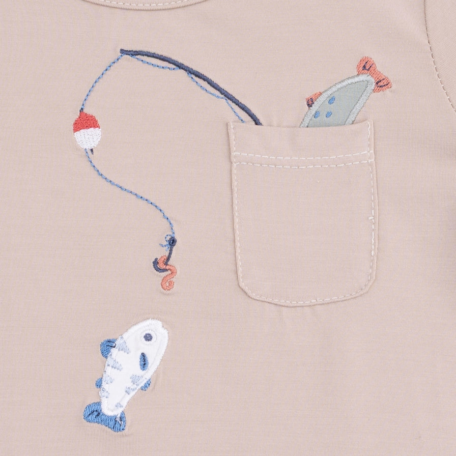Gone Fishing - Crew Neck Tee with Cargo Short - Brazos Avenue Market 