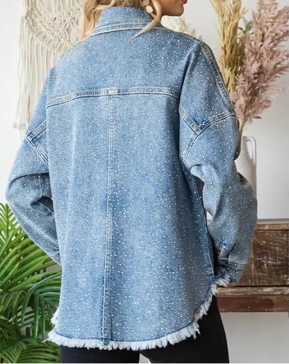 Sparkling Snap Button Denim Shacket