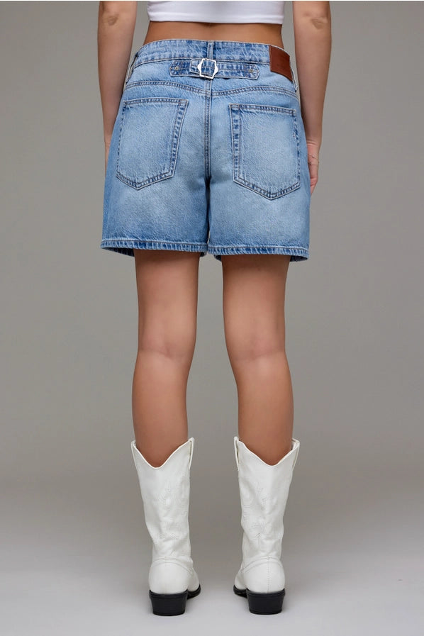 Hidden Jeans Medium Wash Barrel Shorts - Brazos Avenue Market 