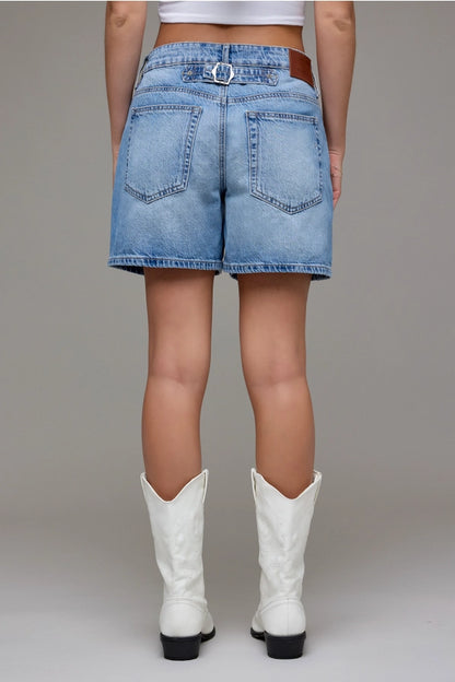 Hidden Jeans Medium Wash Barrel Shorts - Brazos Avenue Market 