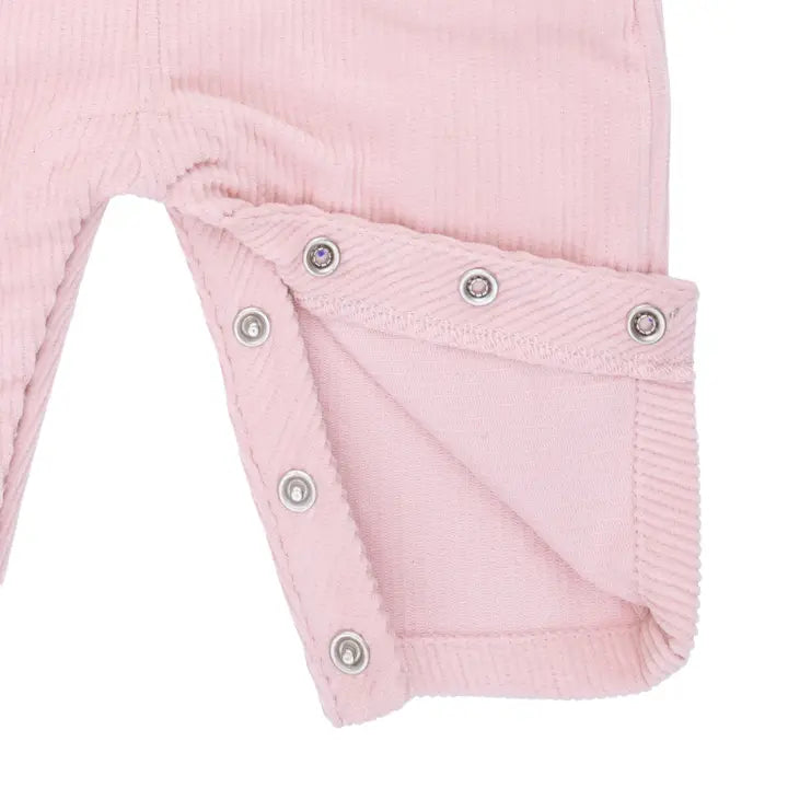 Veiled Pink Corduroy - Uni Old School Overall with Horse Applique