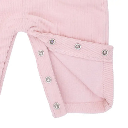 Veiled Pink Corduroy - Uni Old School Overall with Horse Applique