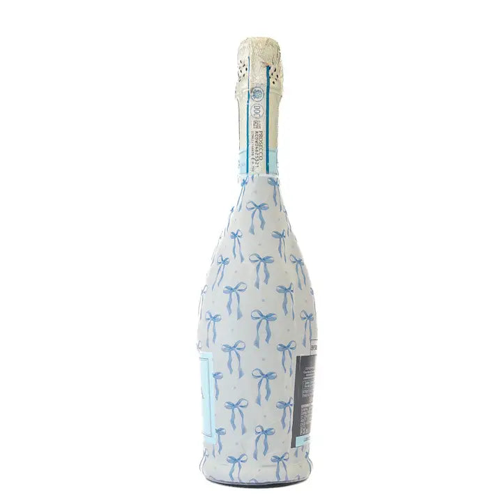 Beau Bottles Grandmillenial Blue Bows - Prosecco Collection - Brazos Avenue Market 