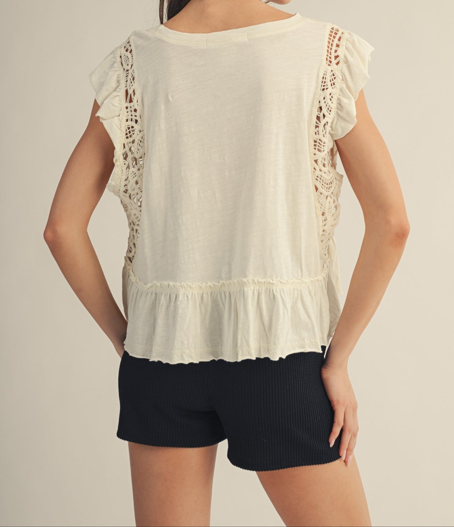 Ethereal Ruffle Hem Romantic Silhouette Top