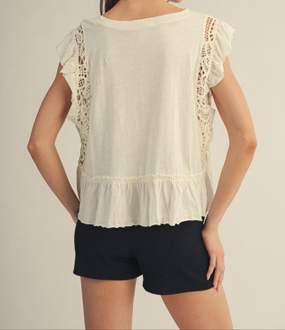 Ethereal Ruffle Hem Romantic Silhouette Top
