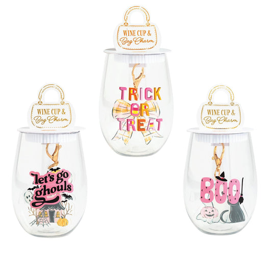 Halloween Wine Cup & Bag Charm Set