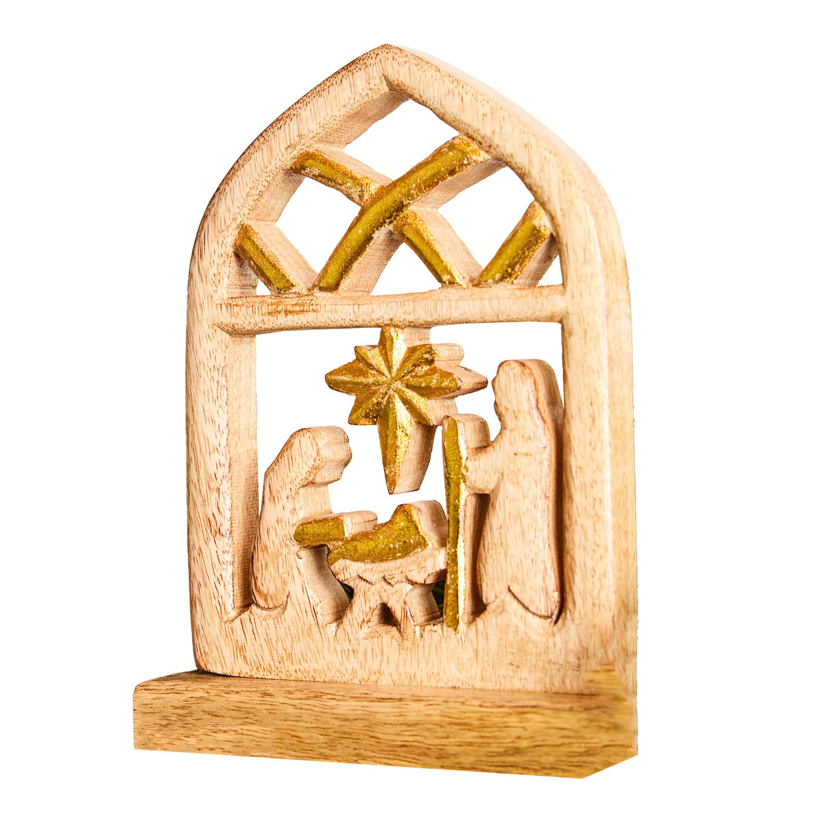 Mary Square Wood Nativity