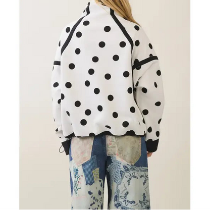 Polka Dot Contrast Pull Over