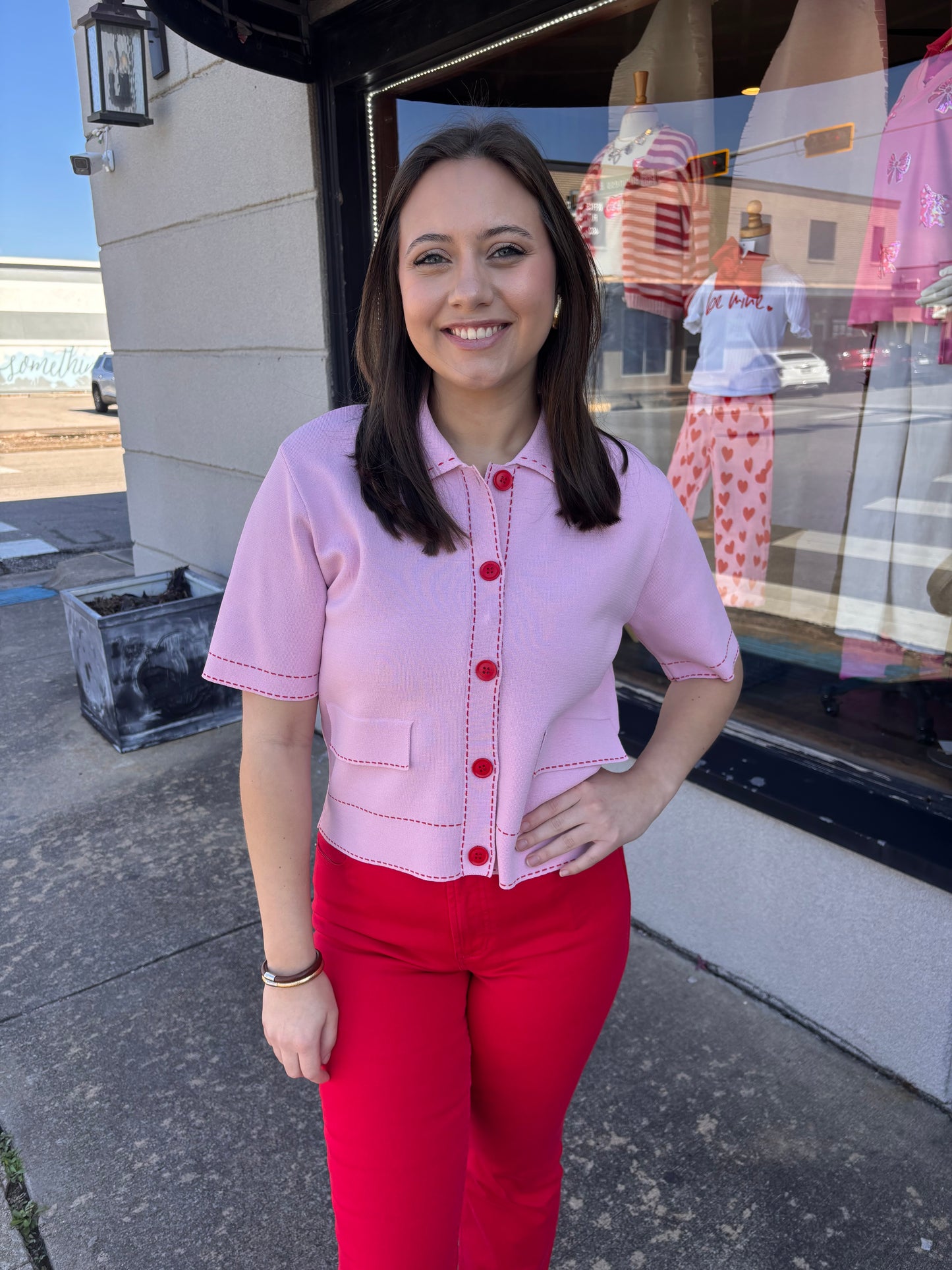 The Cherry Stitch Cardigan Top