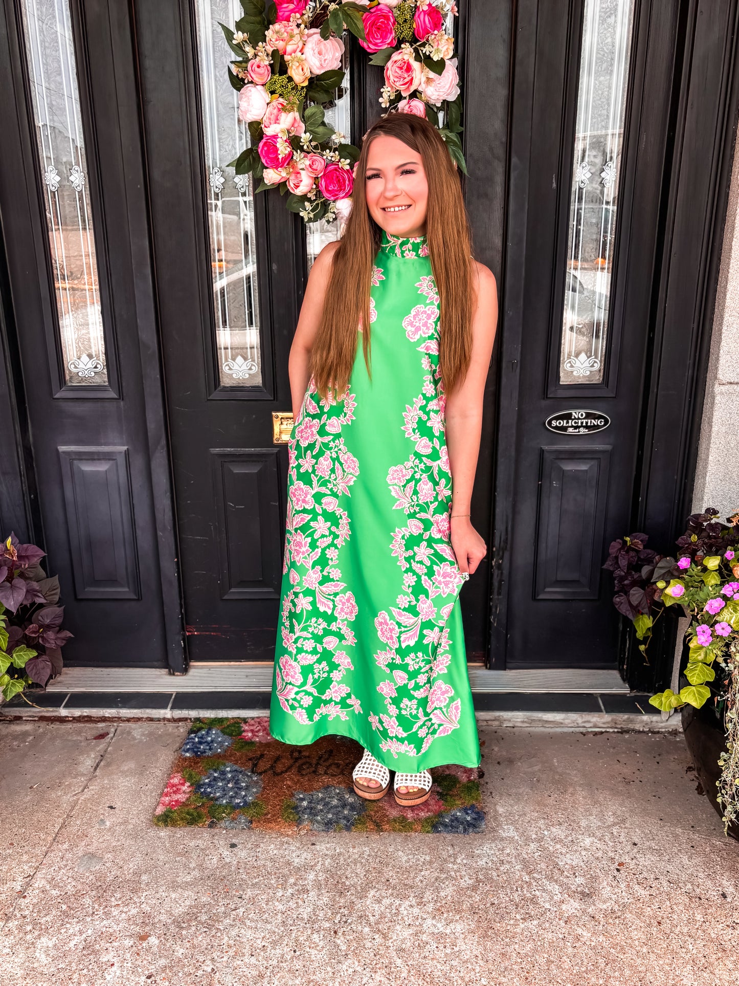Halter Green Maxi