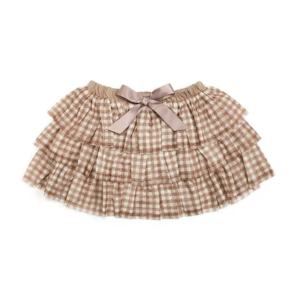 Gingham Printed Tulle Tiered Tutu - Brazos Avenue Market 