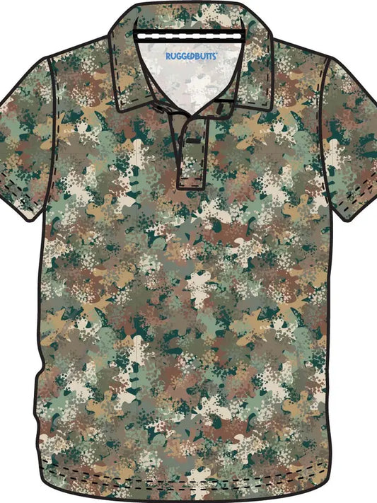 Boys Classic Camo Knit Short Sleeve Performance Polo - Brazos Avenue Market 
