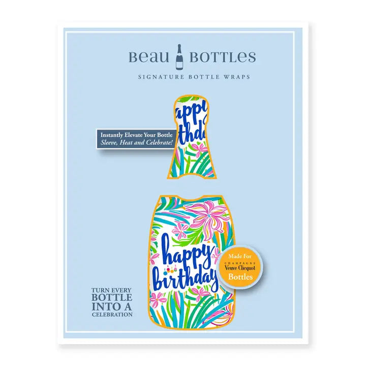 Beau Bottles Happy Birthday Floral - Champagne Collection - Brazos Avenue Market 