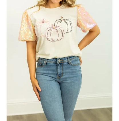 Pumpkin Glow Tee - Brazos Avenue Market 