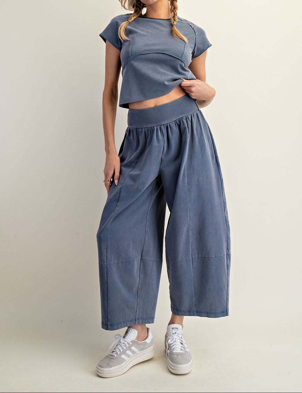 Mineral Washed Solid Cropped T-Shirt - Brazos Avenue Market 