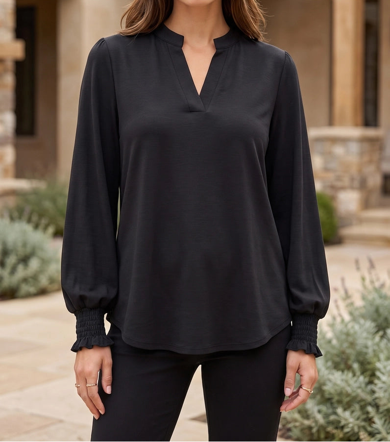 Smocked Sleeve Lizzy Blouse Top