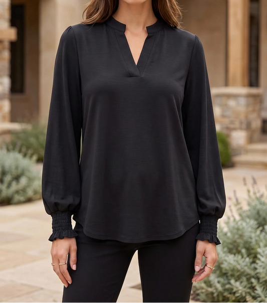 Smocked Sleeve Lizzy Blouse Top