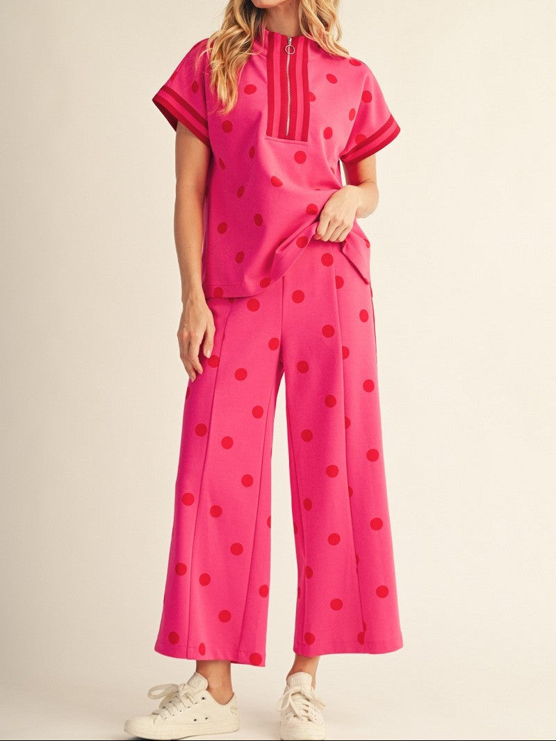 Hot Pink Polka Dot Set