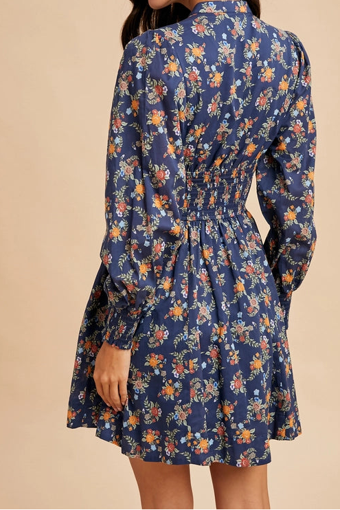 Long Sleeve Floral Mini Dress